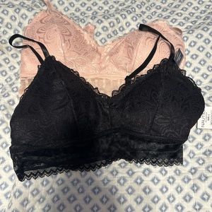 Nautical Intimates set of 2 size large with tags black and Pink cross back